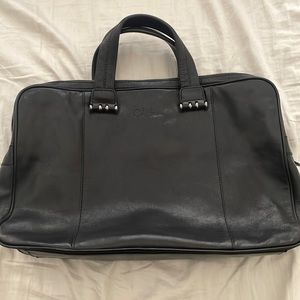 Cole Haan black leather briefcase